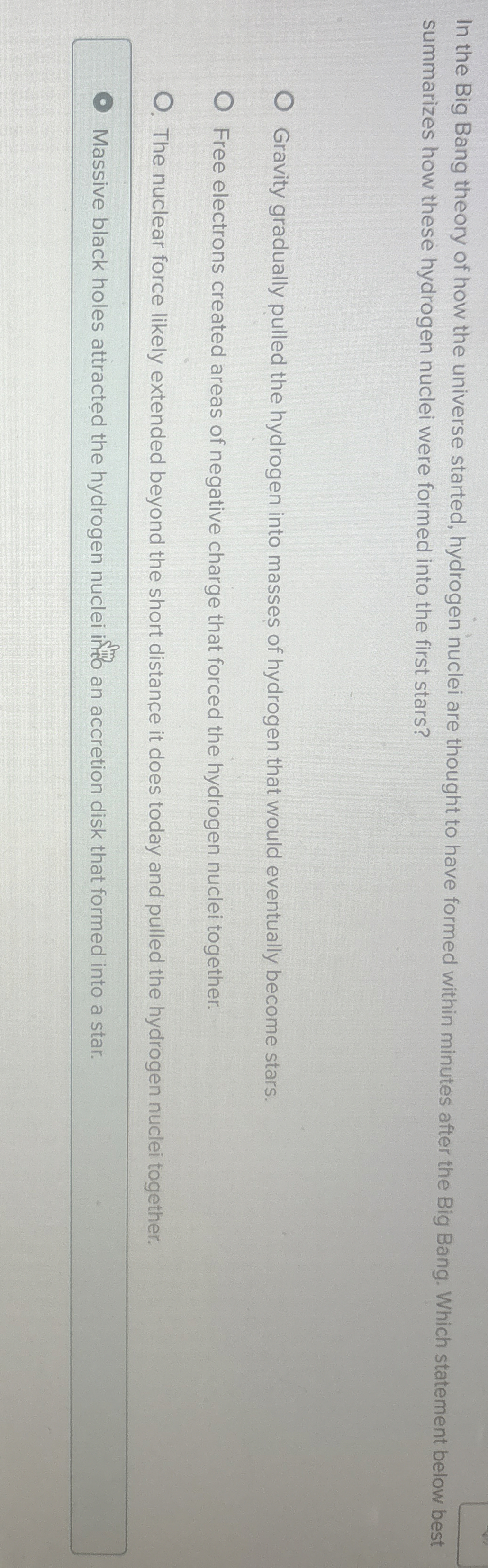 In the Big Bang theory of how the universe