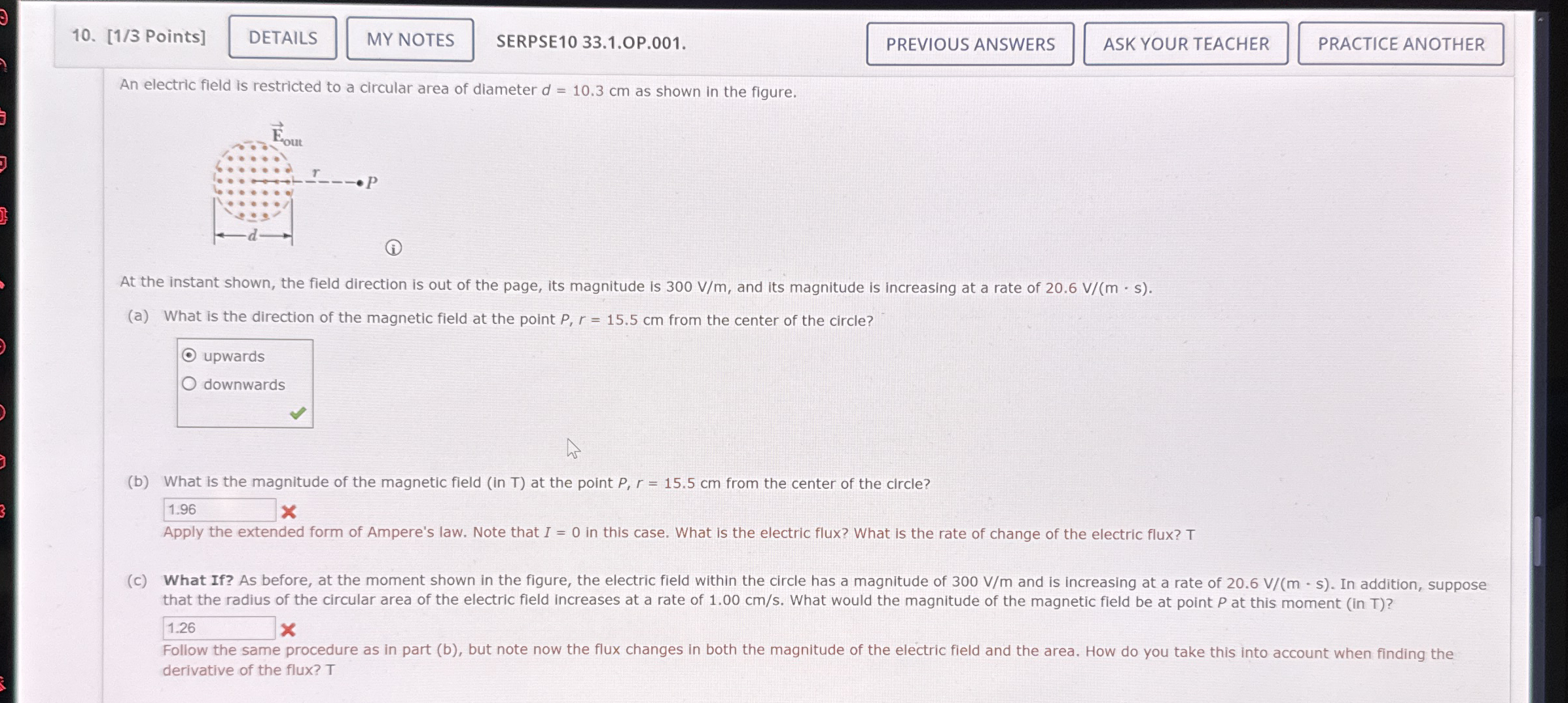 [ 1 / 3 Points ] MY NOTES SERPSE 1 0 3 3 . 1 . OP