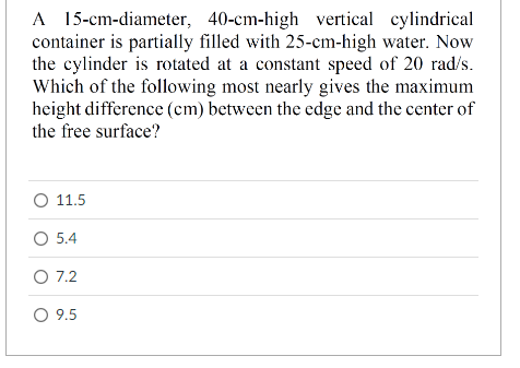 A 1 5 - cm - diameter, 4 0 - cm - high vertical