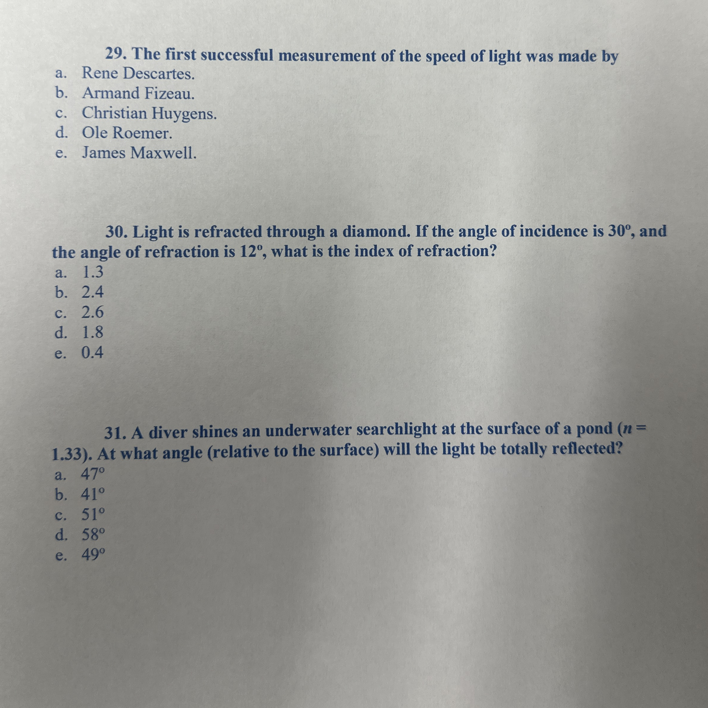 The first successful measurement of the speed of