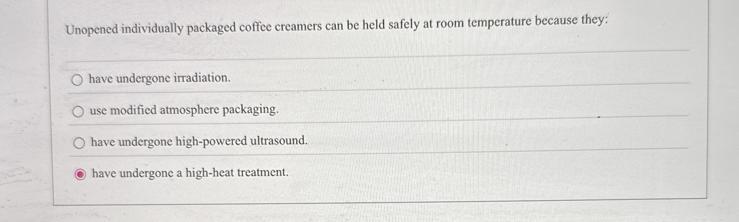 Unopened individually packaged coffee creamers