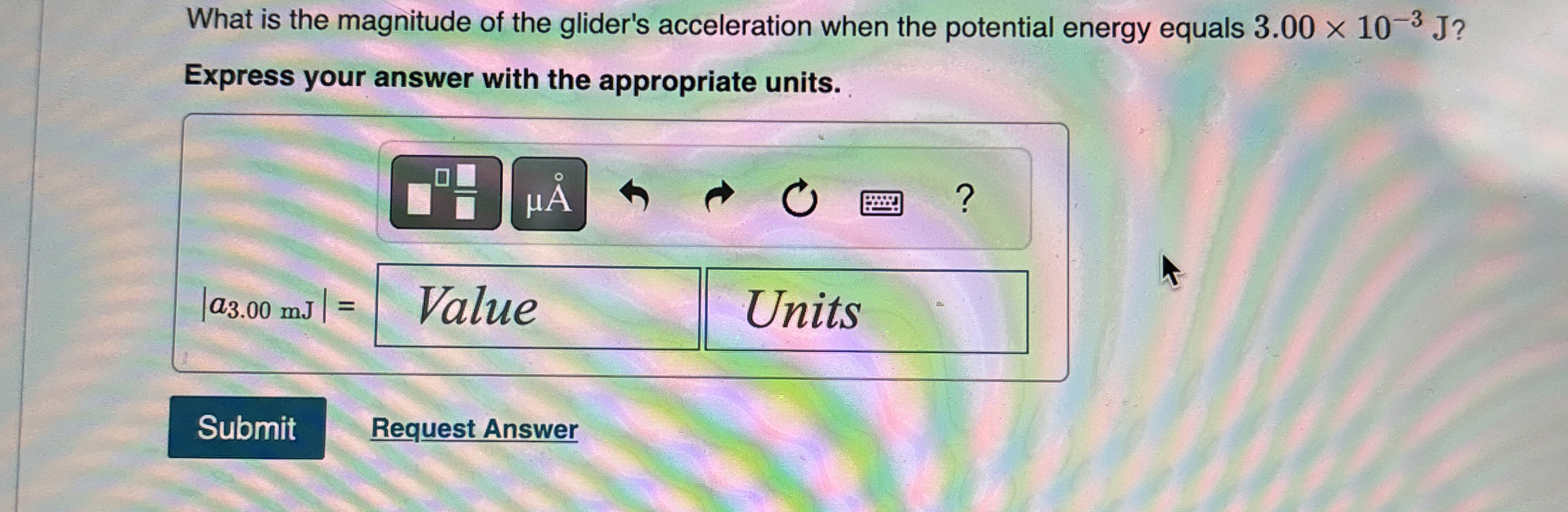 What is the magnitude of the glider's