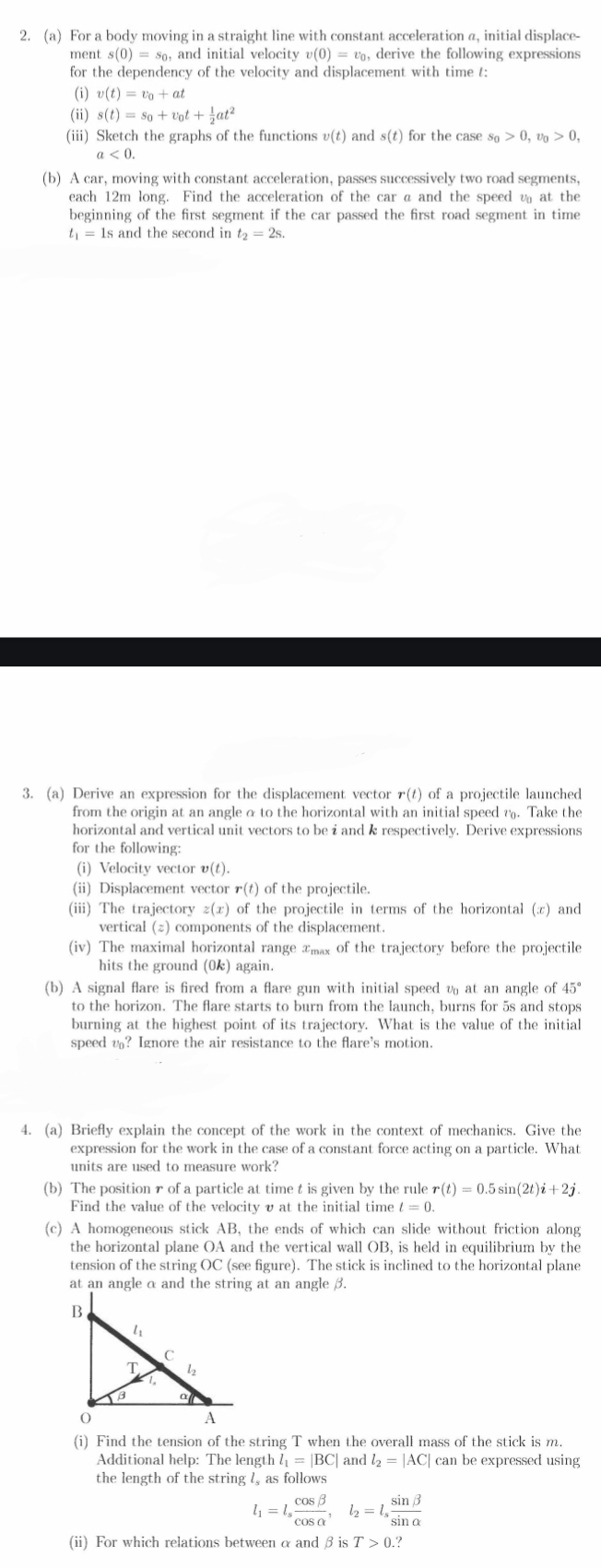 ( a ) For a body moving in a straight line with