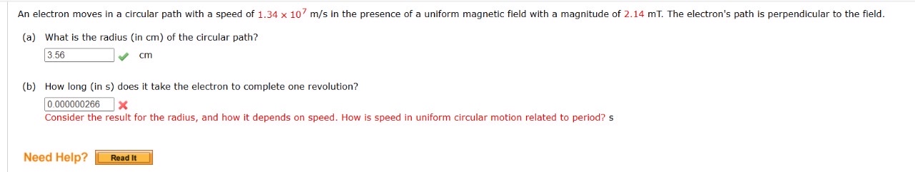 An electron moves in a circular path with a speed