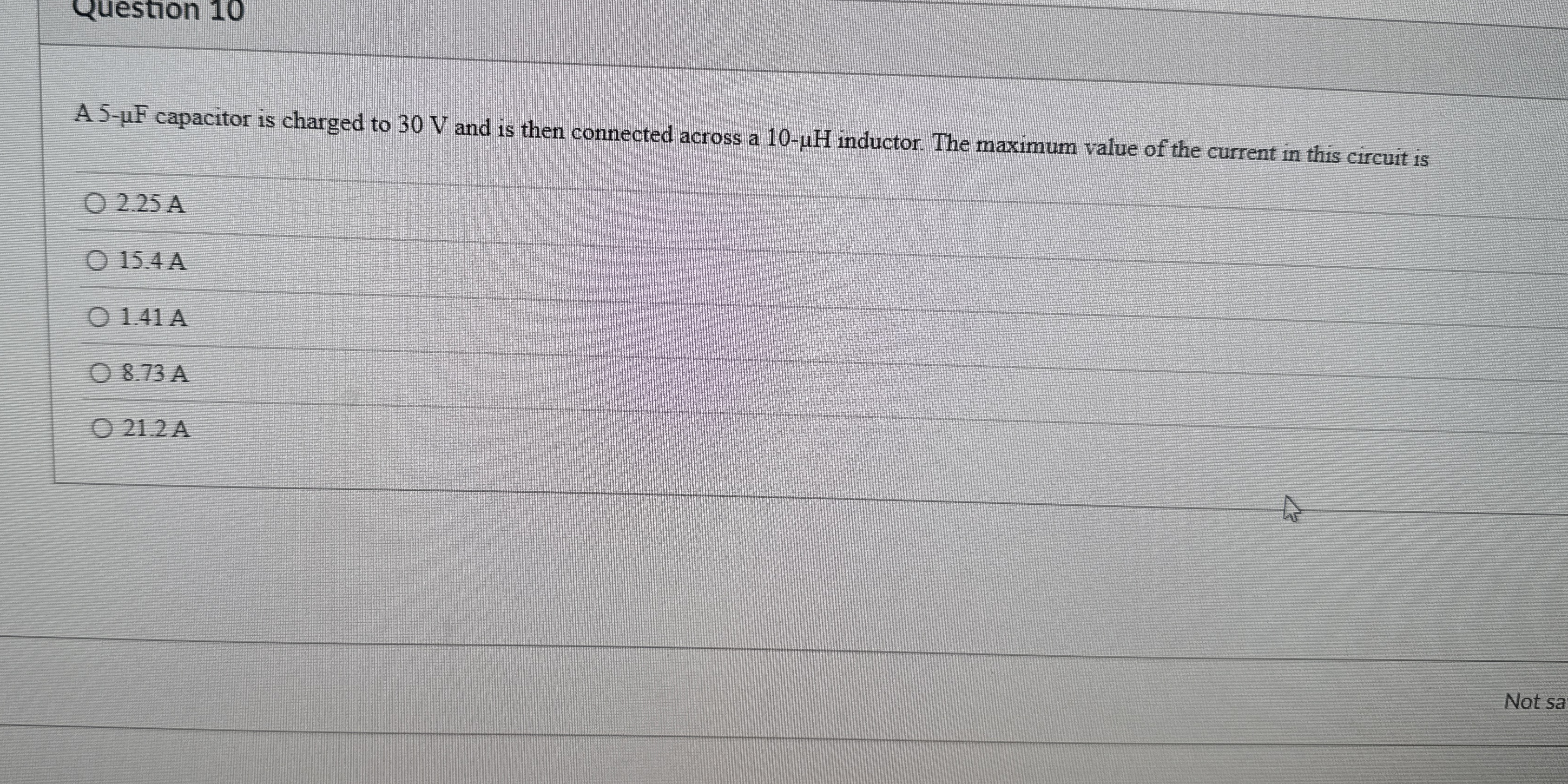 A 5 - F capacitor is charged to 3 0 V and is then