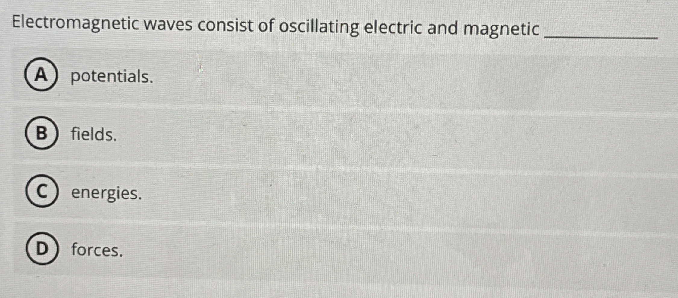 Electromagnetic waves consist of oscillating