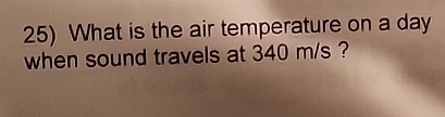 What is the air temperature on a day when sound