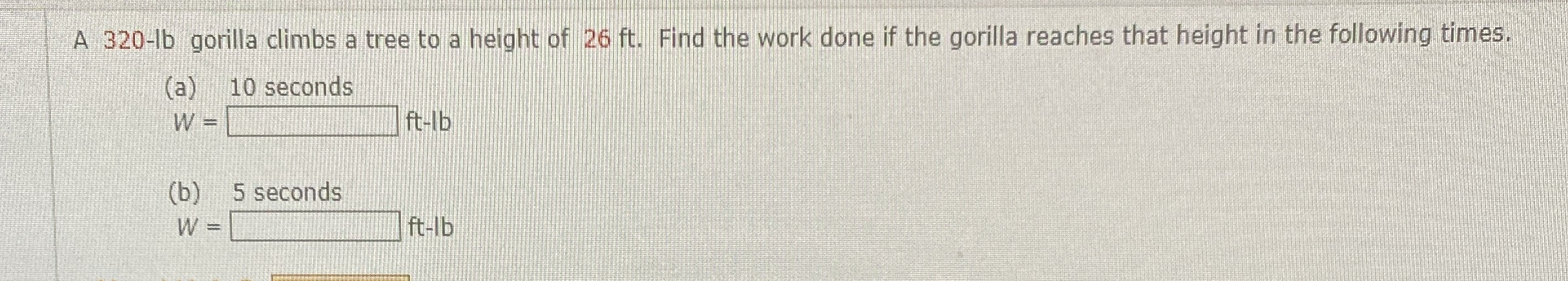A 3 2 0 - 1 b gorilla climbs a tree to a height