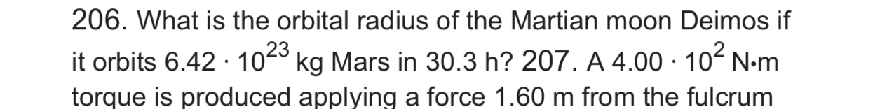 What is the orbital radius of the Martian moon