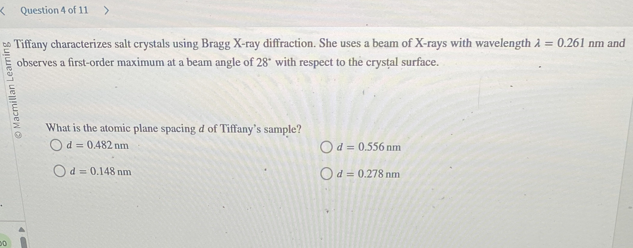 Question 4 of 1 1 mo Tiffany characterizes salt