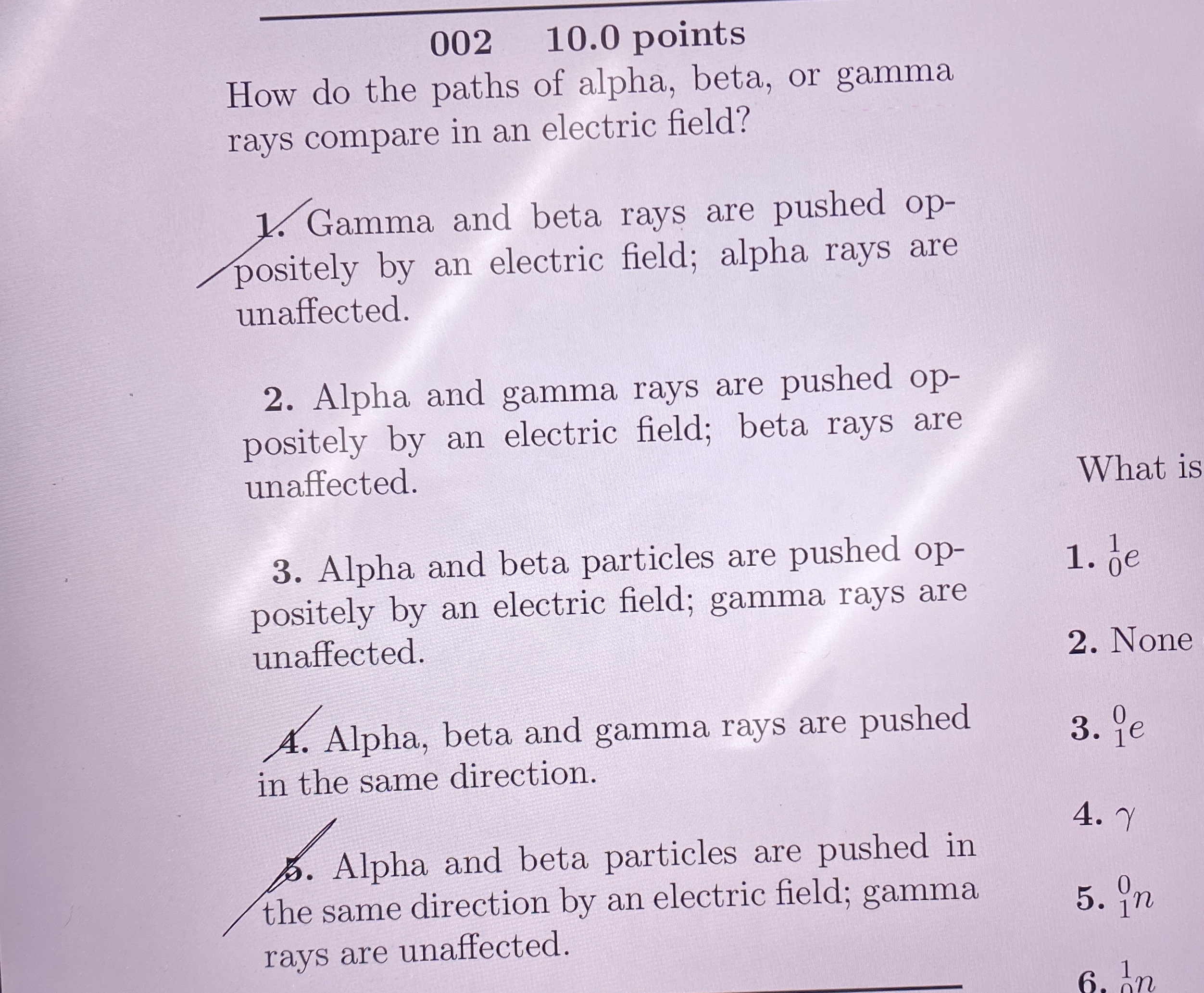 0 0 2 , 1 0 . 0 points How do the paths of alpha,