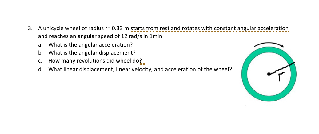 and reaches an angular speed of 1 2 r a d s in 1