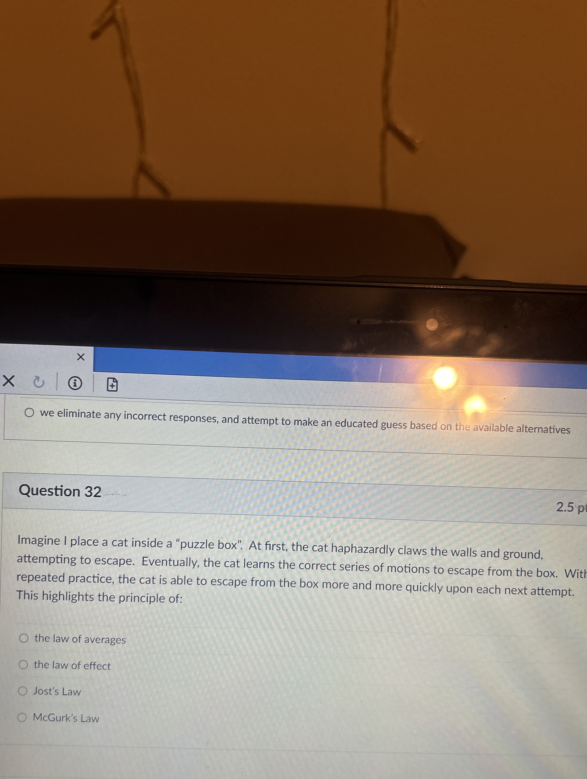 we eliminate any incorrect responses, and attempt