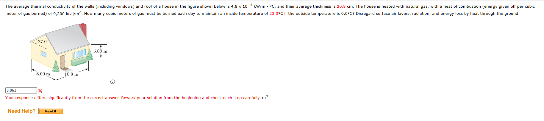 The average thermal conductivity of the walls (