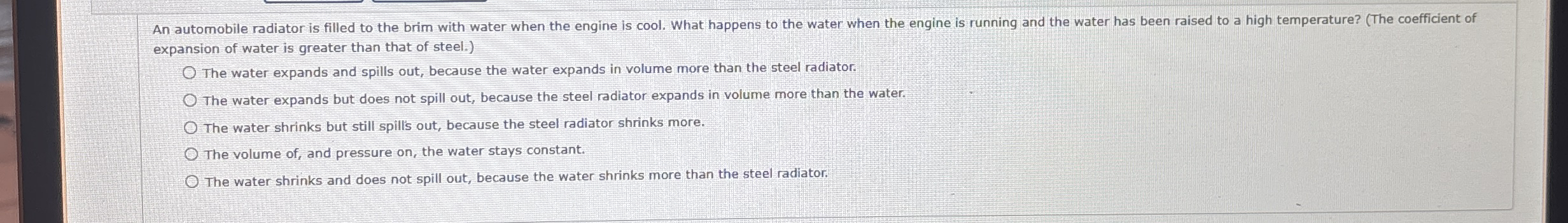 expansion of water is greater than that of steel.