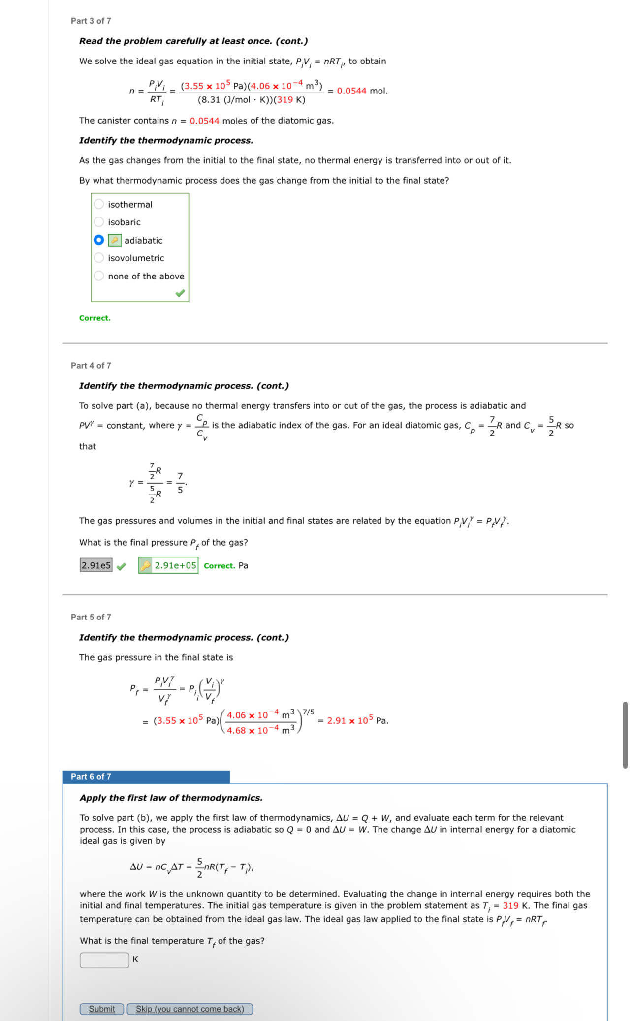 Part 3 of 7 Read the problem carefully at least