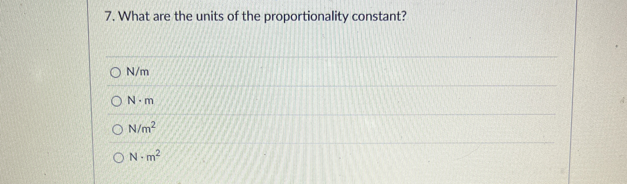 What are the units of the proportionality