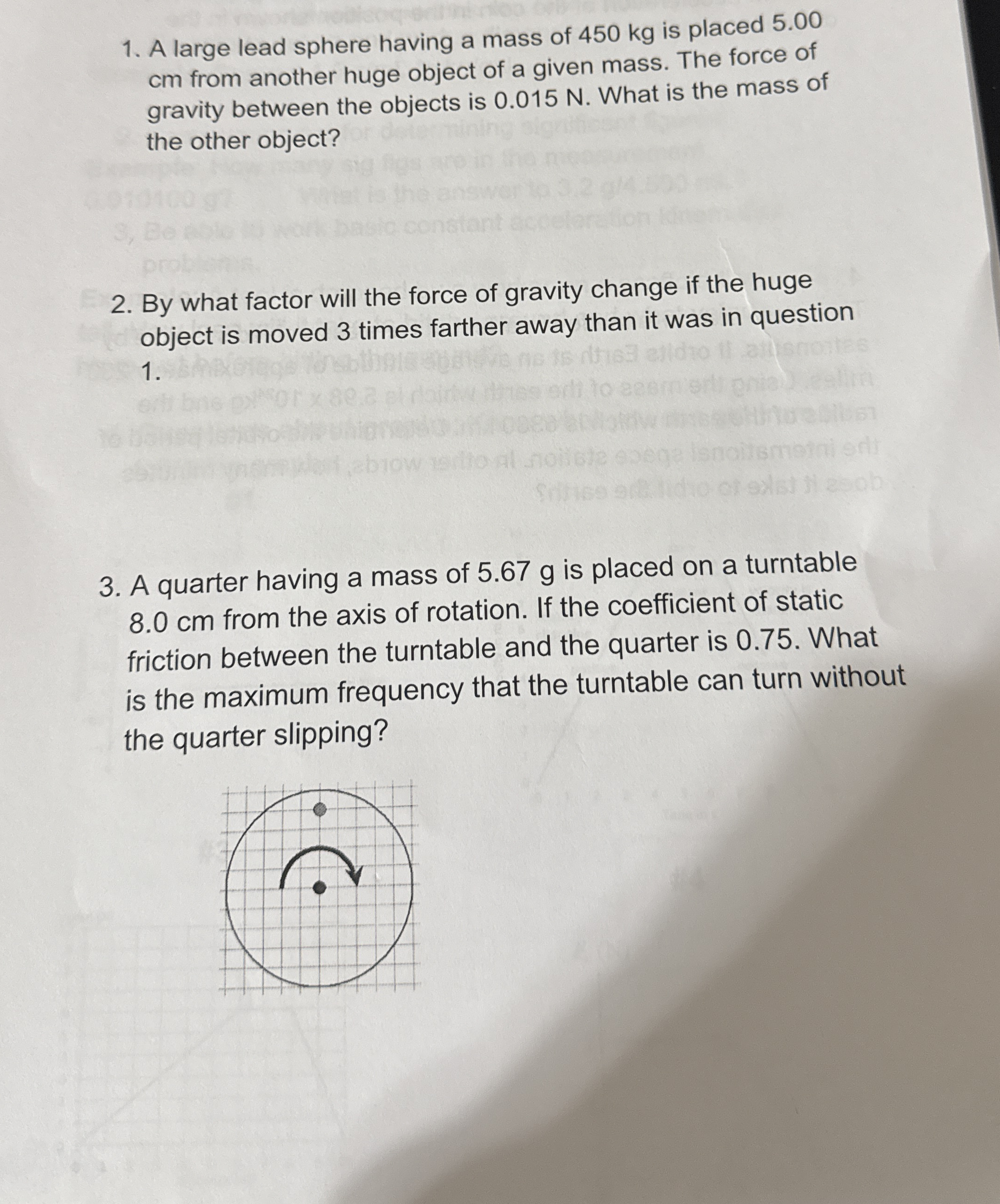 A large lead sphere having a mass of 4 5 0 kg is