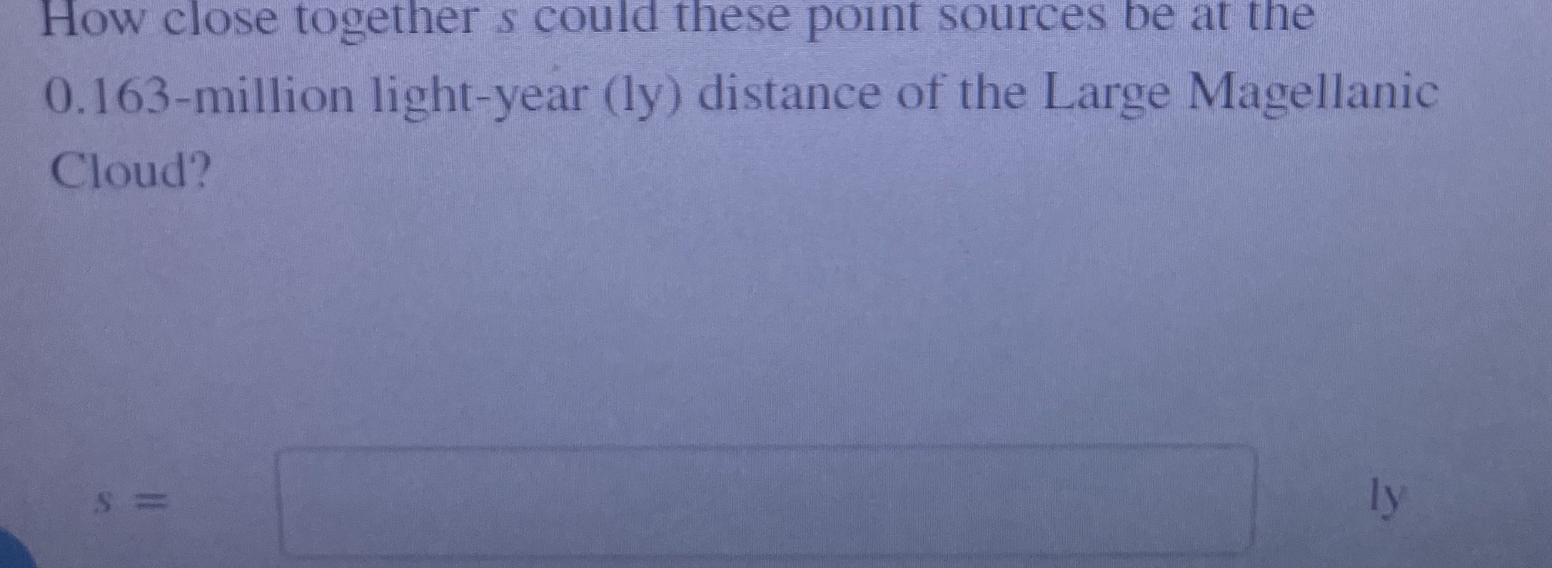 How close together s could these point sources be