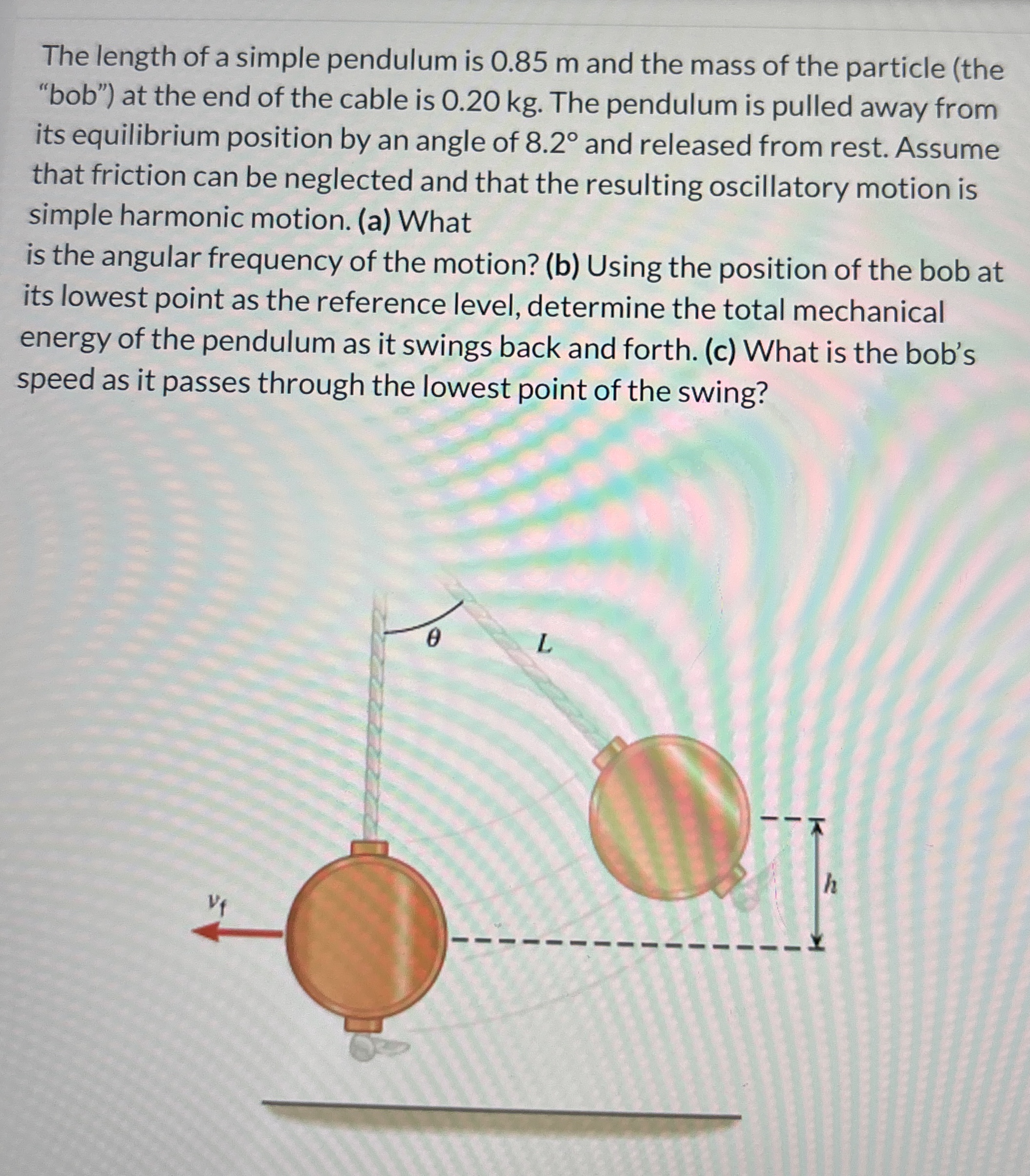 The length of a simple pendulum is 0 . 8 5 m and