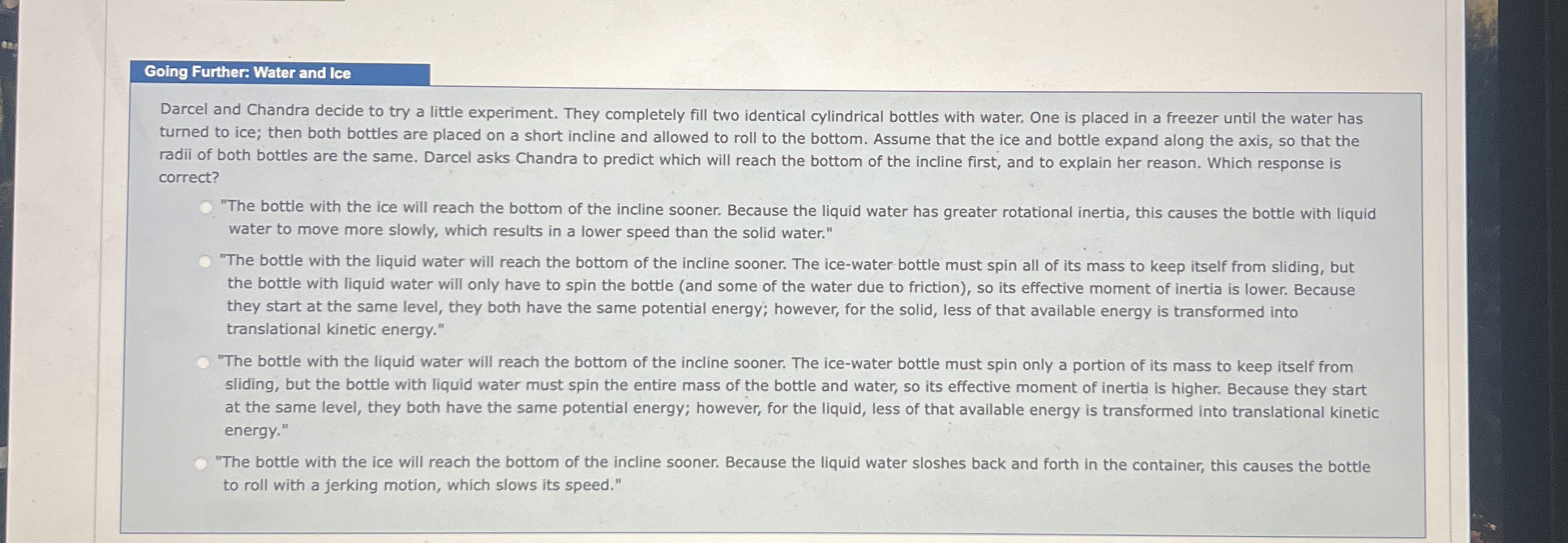 Going Further: Water and Ice Darcel and Chandra
