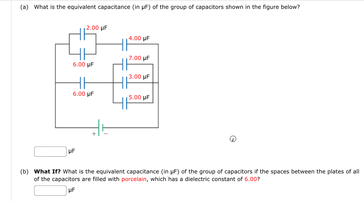 ( a ) What is the equivalent capacitance ( in F )