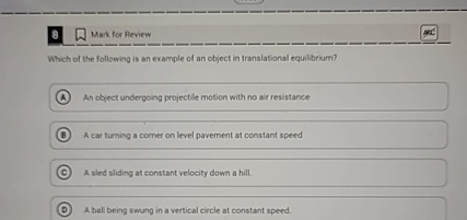 Markfor Review Which of the following is an