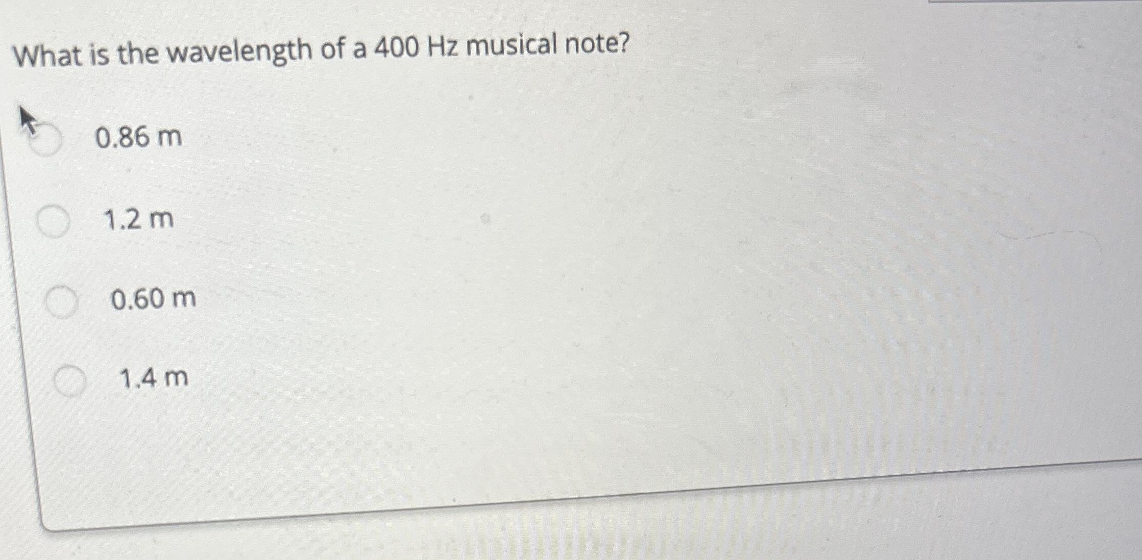 What is the wavelength of a 4 0 0 Hz musical