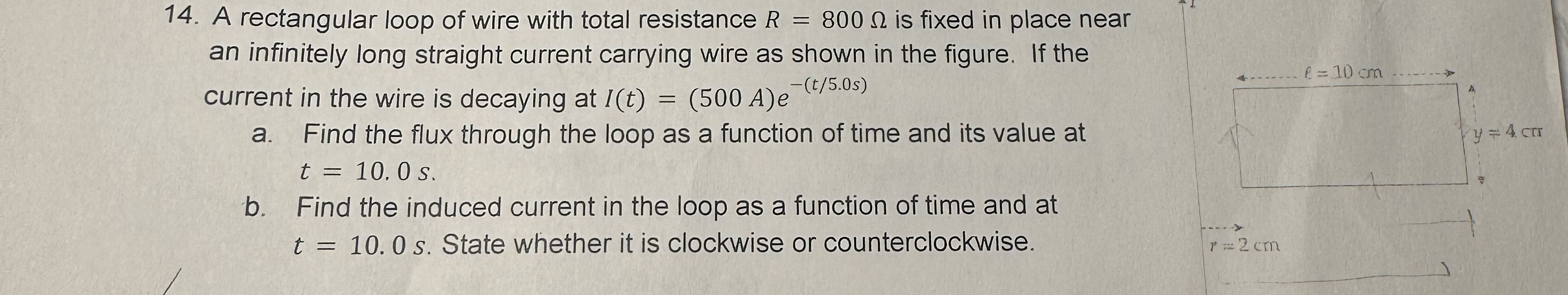 A rectangular loop of wire with total resistance