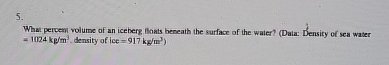 What percem volume of an iceberg, floats beneath