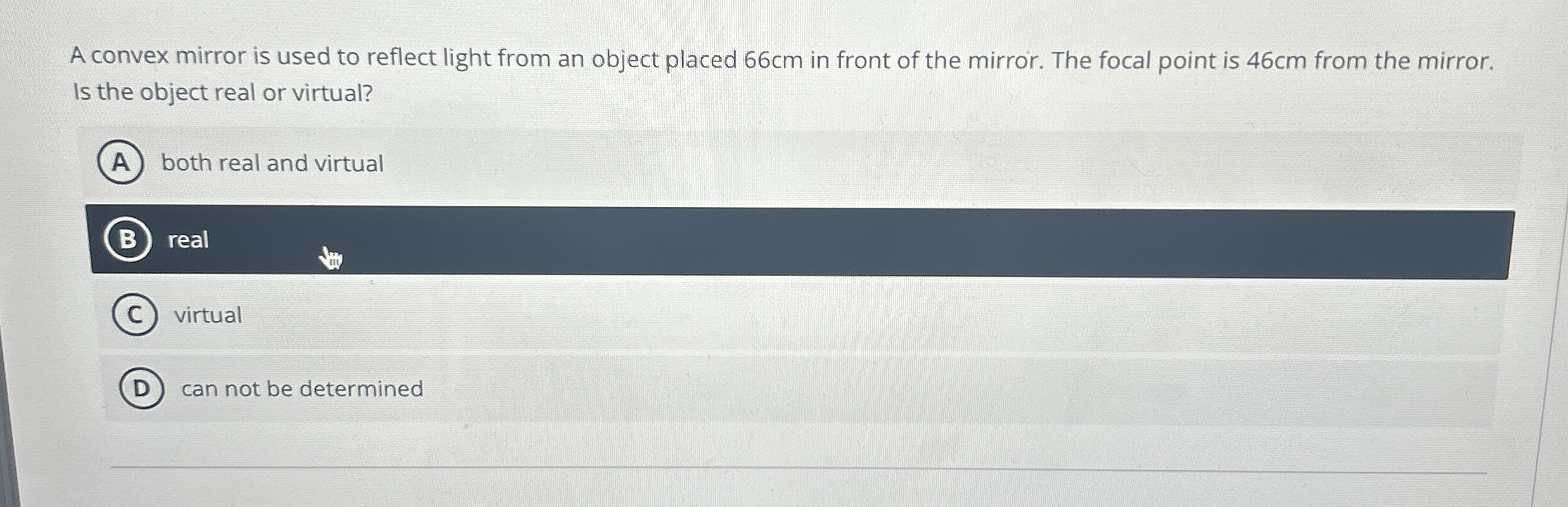 A convex mirror is used to reflect light from an