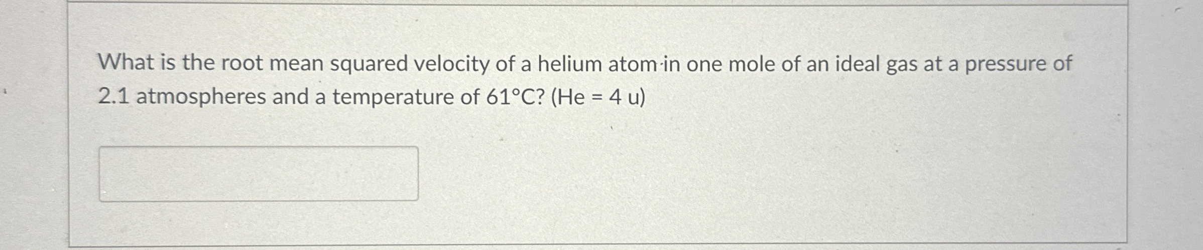What is the root mean squared velocity of a
