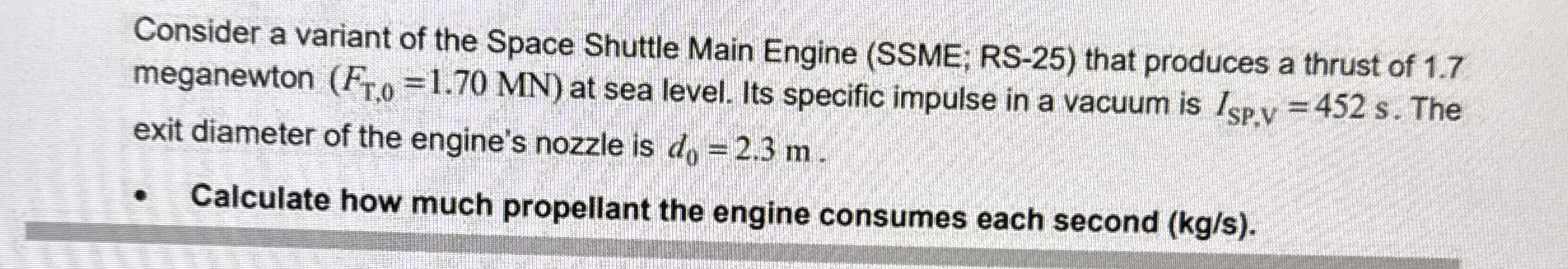 Consider a variant of the Space Shuttle Main