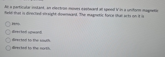 At a particular instant, an electron moves