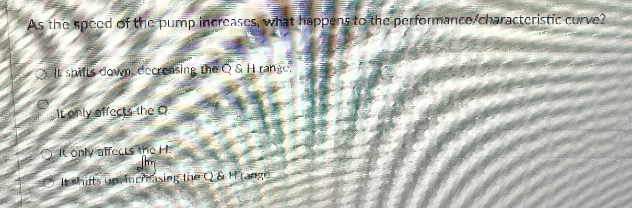 As the speed of the pump increases, what happens