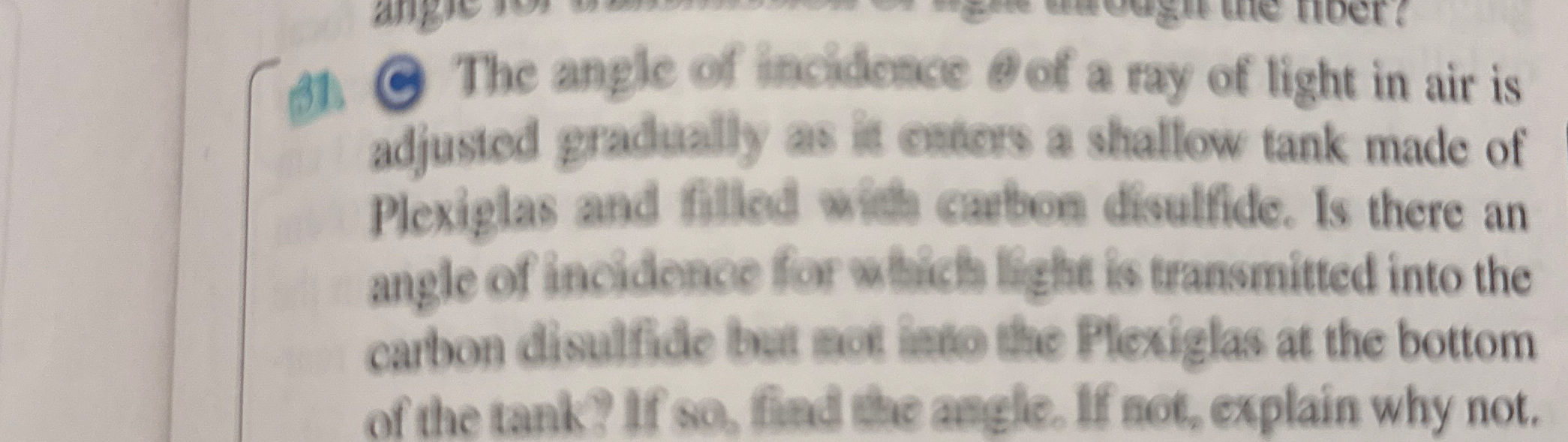 ( - . The angle of incidence of a ray of light in