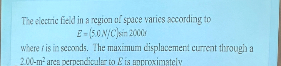 The electric field in a region of space varies