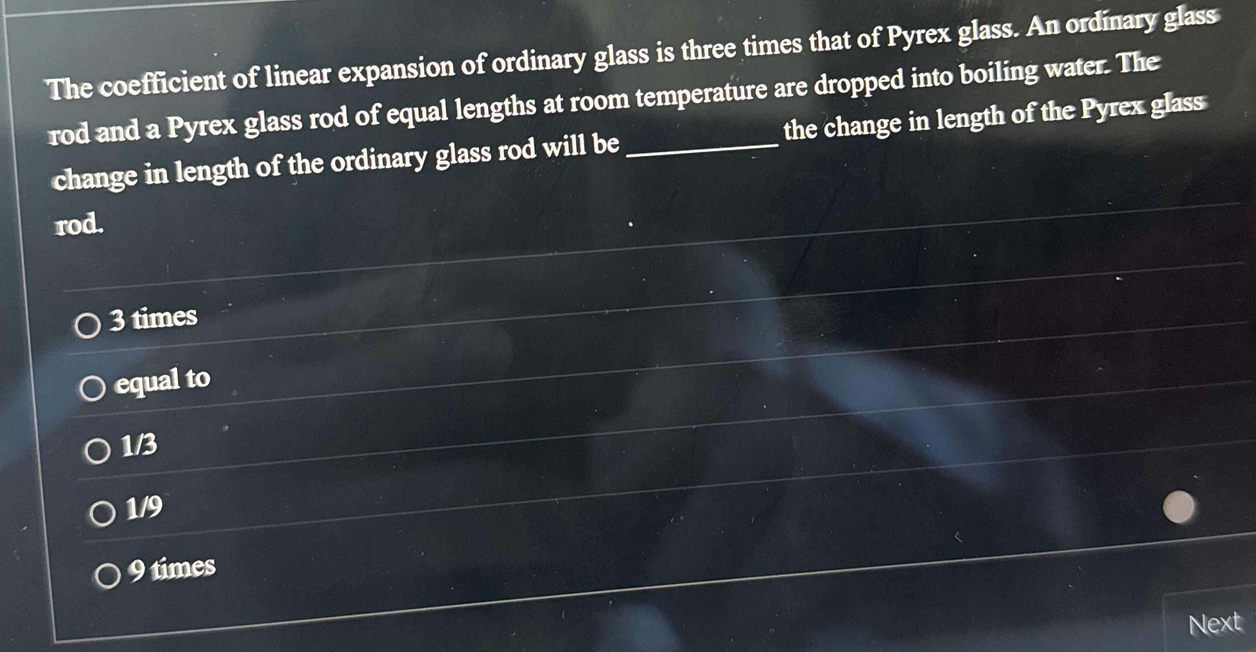 The coefficient of linear expansion of ordinary