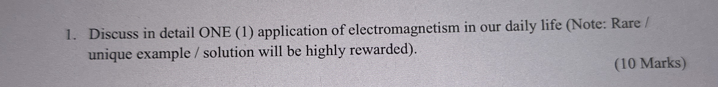 Discuss in detail ONE ( 1 ) application of