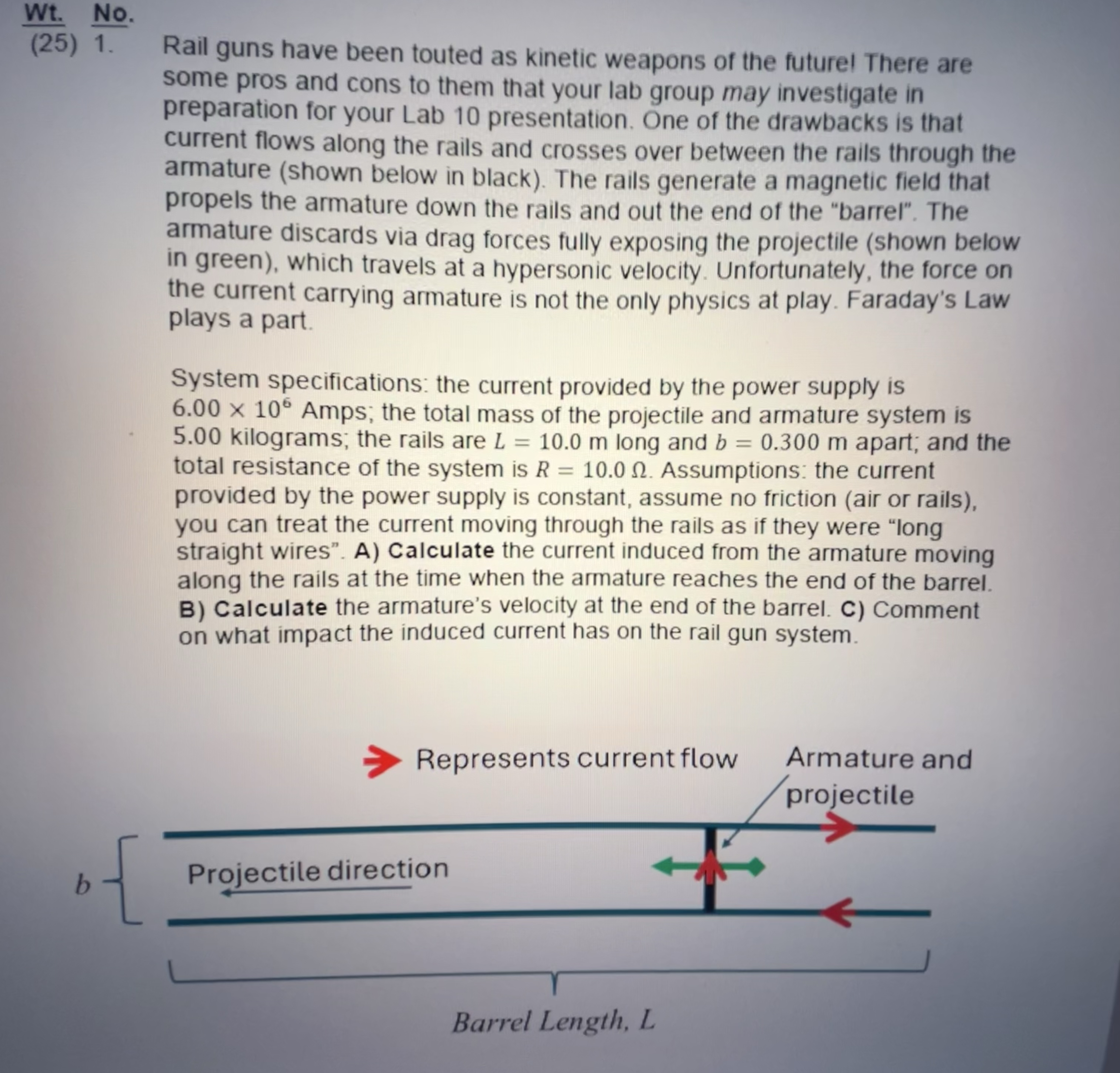 Wt . No . ( 2 5 ) 1 . Rail guns have been touted