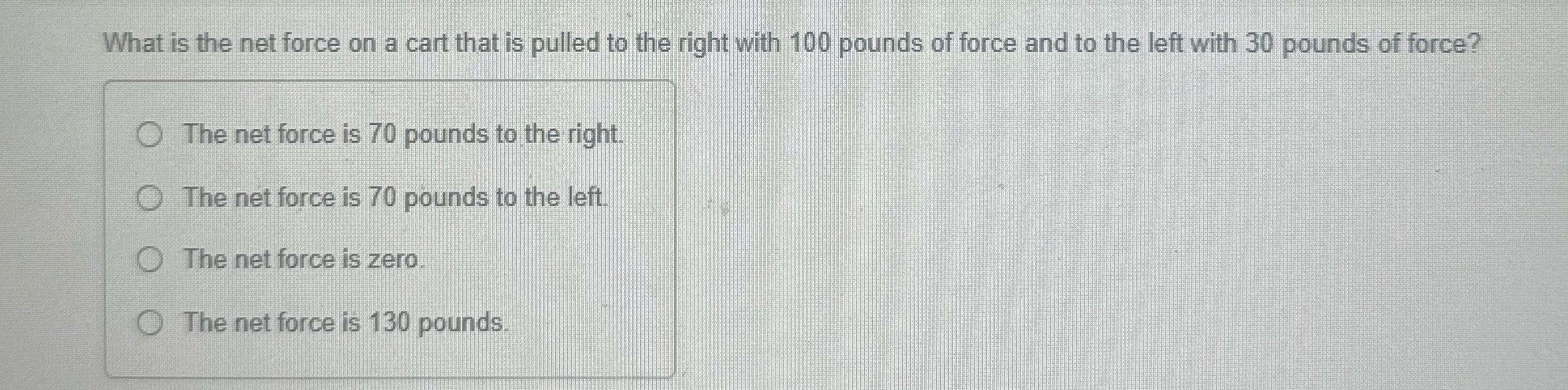 What is the net force on a cart that is pulled to