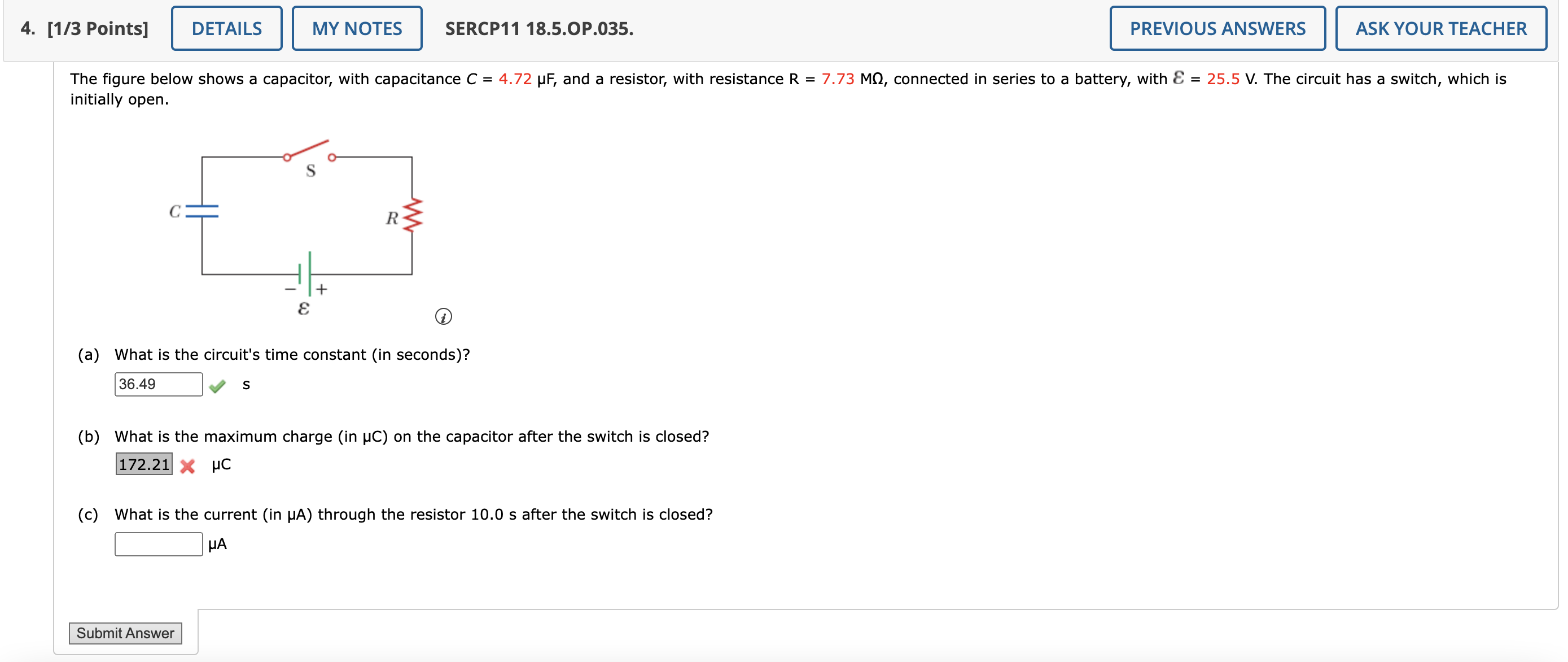 4 . [ 1 / 3 Points ] SERCP 1 1 1 8 . 5 . OP . 0 3