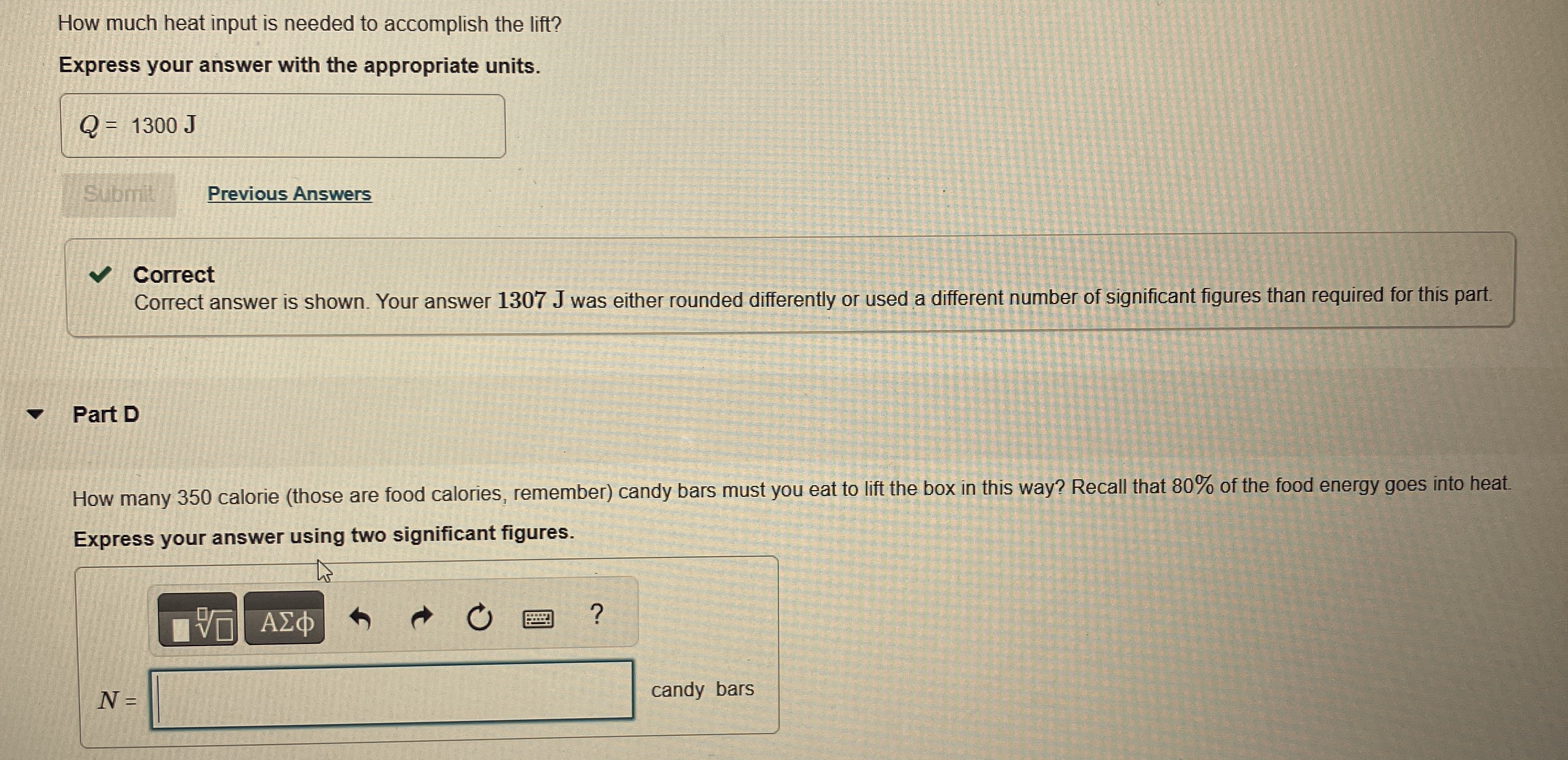 How much heat input is needed to accomplish the