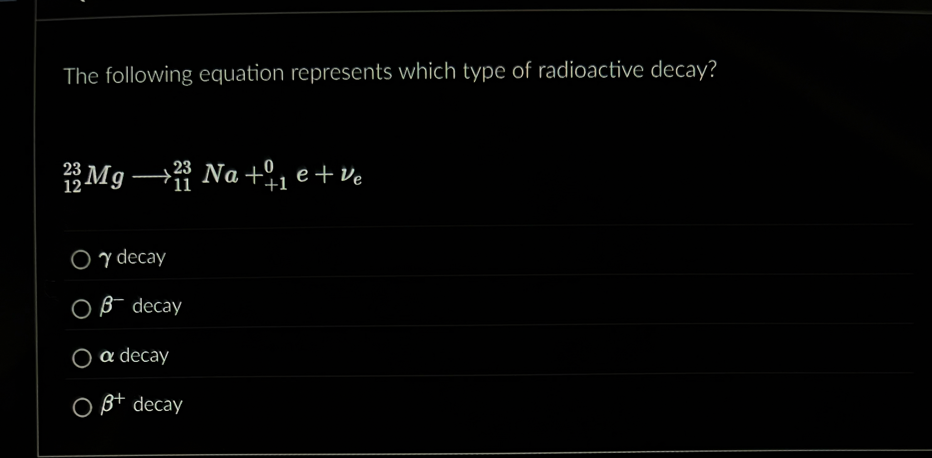 The following equation represents which type of