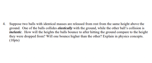 Suppose two balls with identical masses are