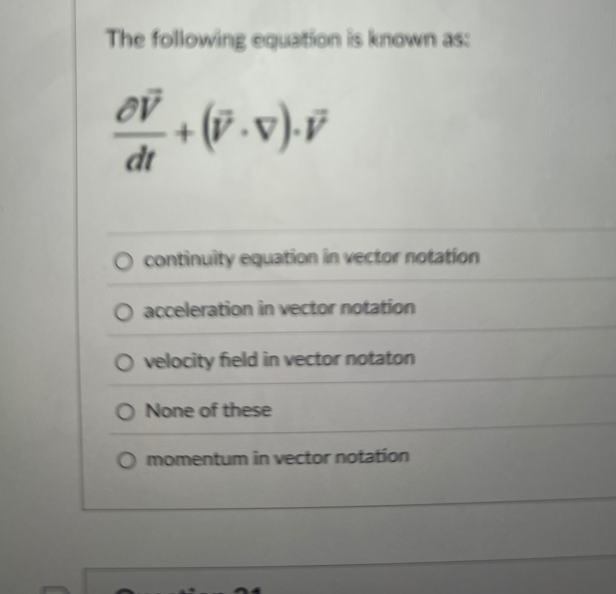 The following equation is known as: d e l ( v e c