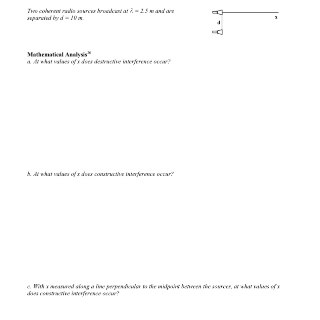Two coherent radio sources broadcast at = 2 . 5 m