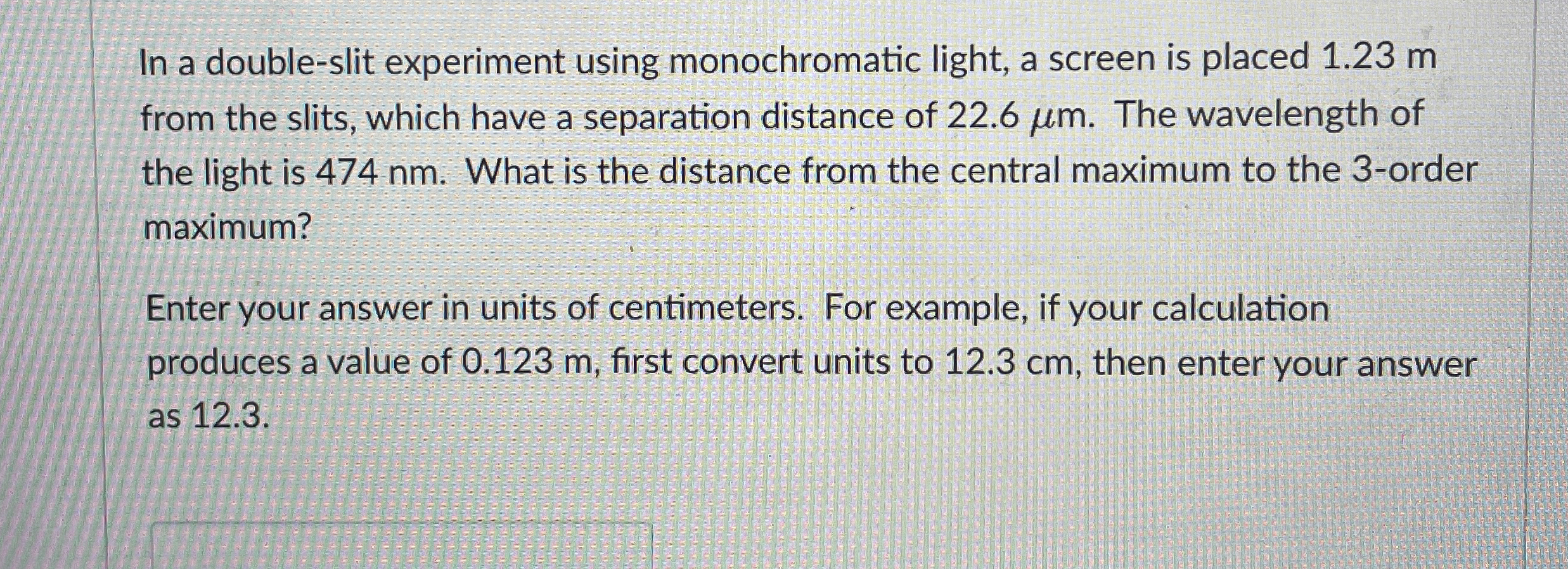 In a double - slit experiment using monochromatic