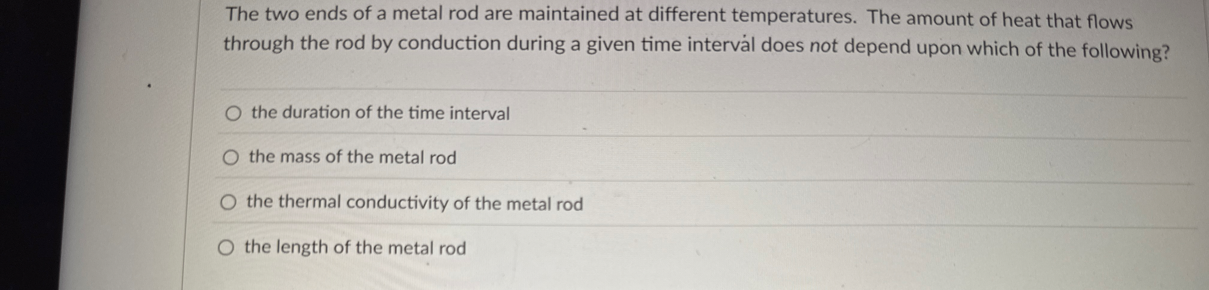 The two ends of a metal rod are maintained at