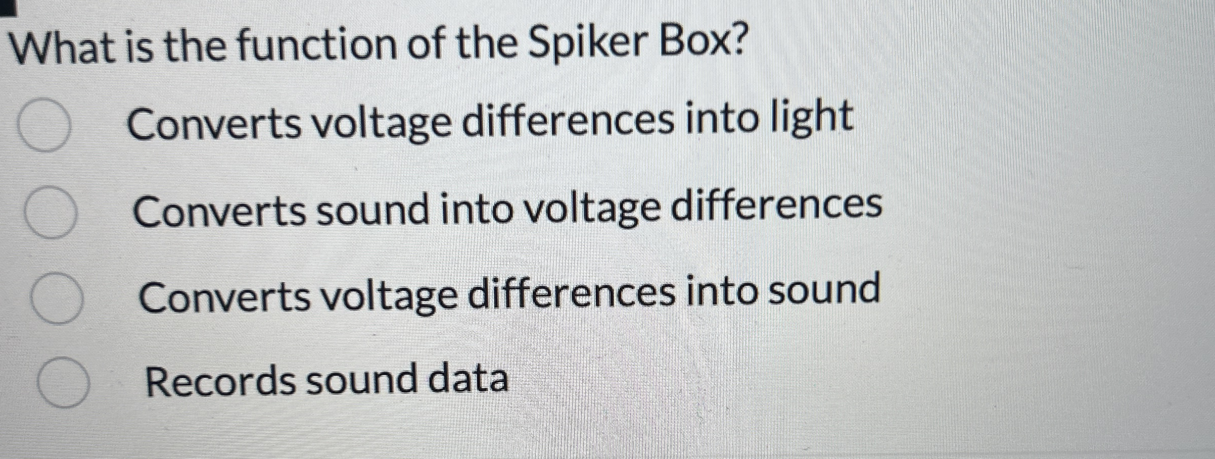 What is the function of the Spiker Box? Converts